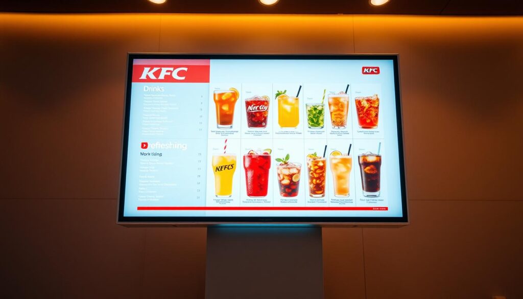KFC Drinks Menu Digital Ordering
